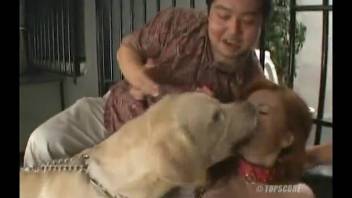 Japanese sex film featuring a imprisoned sweetheart and canines