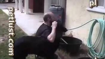 Bearded hunk gets his tight butthole banged by a dog