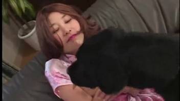Intense Japanese animal sex scene featuring rough penetration