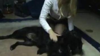Big tits blonde getting fucked by a dirty black dog