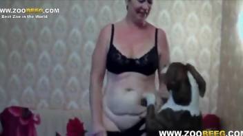 Russian lady getting humped by her eager animal