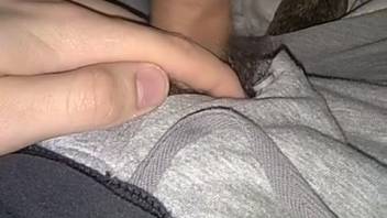 Guy's cock is slurped and blown by a lustful canine