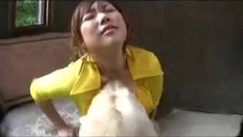 Voluptuous Japanese vixen stuns with her wild bestiality fetish